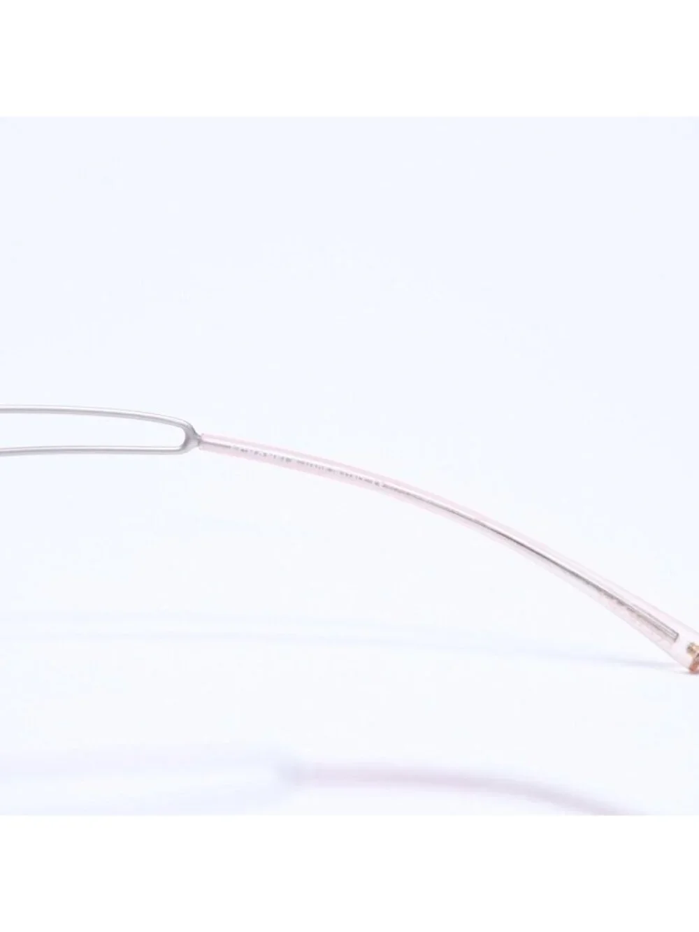 Chanel Rimless Sunglasses Orange Gradient Lens Rhinestone CC Logo Silver Eyewear